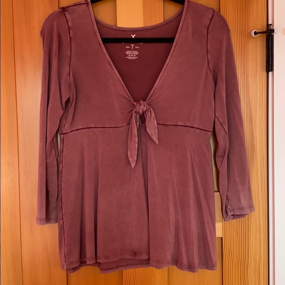American Eagle Tie Front Top